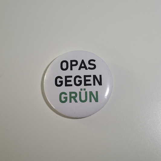 Button "OPAS GEGEN GRÜN"
