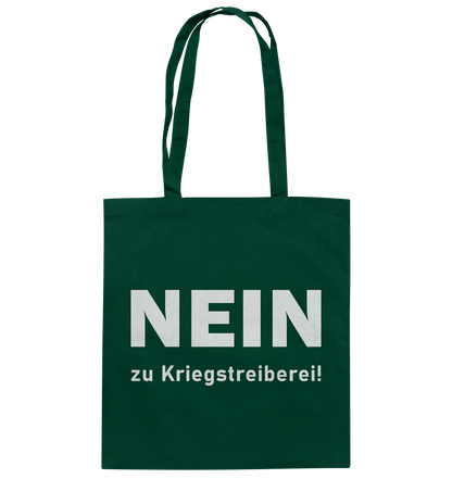 Nein zu Kriegstreiberei - Baumwolltasche