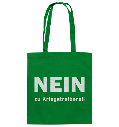 Nein zu Kriegstreiberei - Baumwolltasche